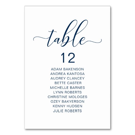 Numéro De Table Dîner De Mariage Élégant, Table D'Assise Des Invit (Par défaut)