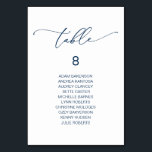 Numéro De Table Dîner De Mariage Élégant, Table D'Assise Des Invit<br><div class="desc">Dîner mariage Carte Carte Tableau De Table Des Invités,  Script Moderne Et Élégant. Customisez le texte et / ou retirez et remplissez avec votre mariage sur le thème (bleu marine).</div>