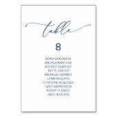 Numéro De Table Dîner De Mariage Élégant, Table D'Assise Des Invit (Dos)