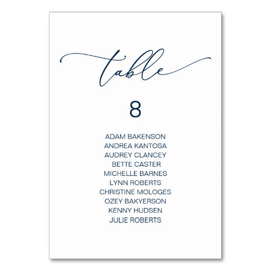 Numéro De Table Dîner De Mariage Élégant, Table D'Assise Des Invit (Par défaut)