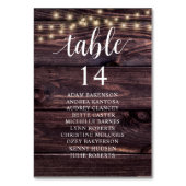 Numéro De Table Dîner de Mariage, Plan de Table des Invités Rustiq (Dos)