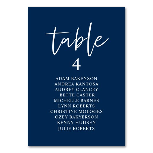 Numéro De Table Dîner Mariage décontracté, Invités Sièges Tableau  (Par défaut)