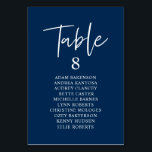 Numéro De Table Dîner Mariage décontracté, Invités Sièges Tableau<br><div class="desc">Dîner mariage Carte de tableau de table d'hôtes,  moderne décontracté Navy Blue Script. Customisez le texte et / ou retirez et remplissez avec votre thème de mariage.</div>