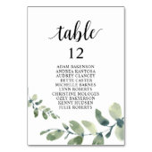 Numéro De Table Dîner mariage, Eucalyptus Invités Sièges Graphique (Dos)