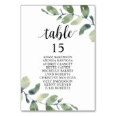Numéro De Table Dîner mariage, Eucalyptus Invités Sièges Graphique (Dos)