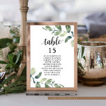 Numéro De Table Dîner mariage, Eucalyptus Invités Sièges Graphique<br><div class="desc">Dîner mariage Table d'hôtes Carte Carte Carte,  Moderne Green Eucalyptus thèmes. Customisez le texte et / ou retirez et remplissez avec votre thème de mariage.</div>