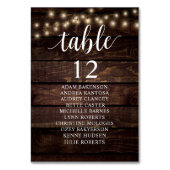 Numéro De Table Dîner mariage, Invités Rustiques Sièges Tableau Ta (Dos)