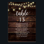 Numéro De Table Dîner mariage, Invités Rustiques Sièges Tableau Ta<br><div class="desc">Dîner mariage Table de table d'hôtes Carte,  Script rustique moderne,  Cottage String lumières,  Dark Wood arrière - plan Personnaliser le texte et / ou retirer et remplir avec votre mariage thème.</div>