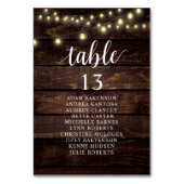 Numéro De Table Dîner mariage, Invités Rustiques Sièges Tableau Ta (Dos)