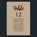Numéro De Table Dîner mariage, Invités Rustiques Sièges Tableau Ta<br><div class="desc">Mariage Dîner Guest Seating Table Chart Card,  Modern Rustic Script,  Cottage brun kraft arrière - plan Personnaliser le texte et / ou retirer et remplir avec votre mariage thème.</div>