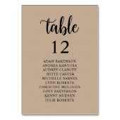 Numéro De Table Dîner mariage, Invités Rustiques Sièges Tableau Ta (Dos)