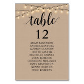 Numéro De Table Dîner mariage, Invités Rustiques Tableau De assise (Dos)