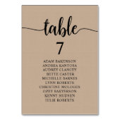 Numéro De Table Dîner mariage, Invités Rustiques Tableau De assise (Dos)