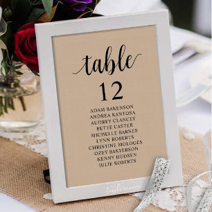 Numéro De Table Dîner mariage, Invités Rustiques Tableau De assise