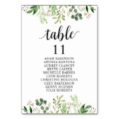 Numéro De Table Dîner mariage, Places de verdure (Dos)
