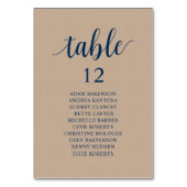 Numéro De Table Dîner mariage, Table Brown Kraft Seating Chart Nu (Par défaut)
