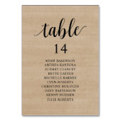 Numéro De Table Dîner mariage, Tableau Brown de sièges en bois (Dos)