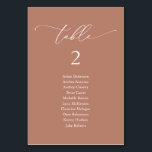 Numéro De Table Dîner mariage, Tableau des places modernes<br><div class="desc">Dîner mariage Table d'hôtes Carte de tableau,  Moderne Classy romantique terre cuite marron thème. Customisez le texte et / ou retirez et remplissez avec votre thème de la fête de mariage.</div>