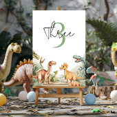 Numéro De Table Dinosaur en ruines fête d'anniversaire