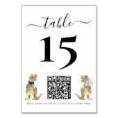 Numéro De Table Dinosaur thème Mariage Photo QR Code (Dos)