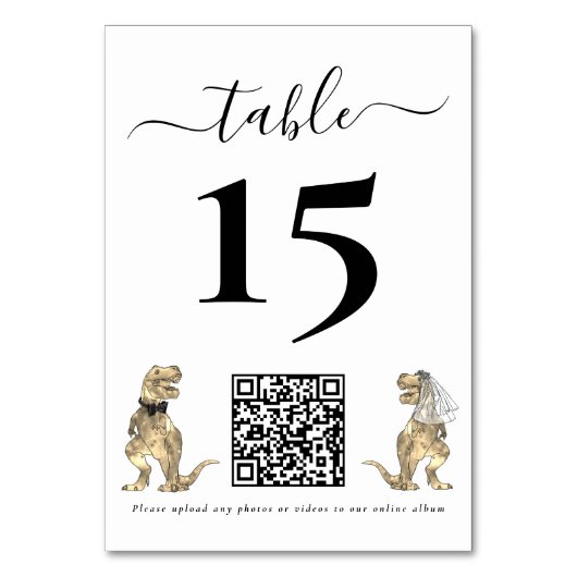 Numéro De Table Dinosaur thème Mariage Photo QR Code (Par défaut)