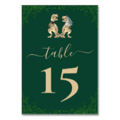 Numéro De Table Dinosaur thème Mariage Vert (Dos)