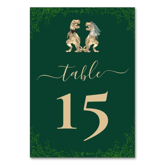 Numéro De Table Dinosaur thème Mariage Vert (Par défaut)