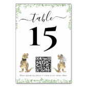 Numéro De Table Dinosaur Wedding QR Code Table Number (Dos)