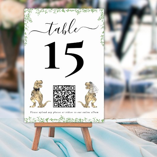 Numéro De Table Dinosaur Wedding QR Code Table Number