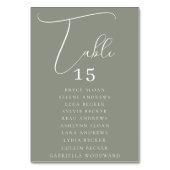 Numéro De Table Disposition de sièges en écriture élégante (Dos)