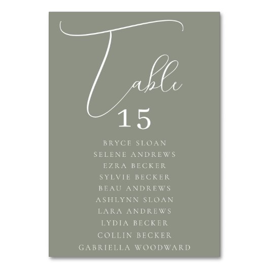 Numéro De Table Disposition de sièges en écriture élégante (Par défaut)