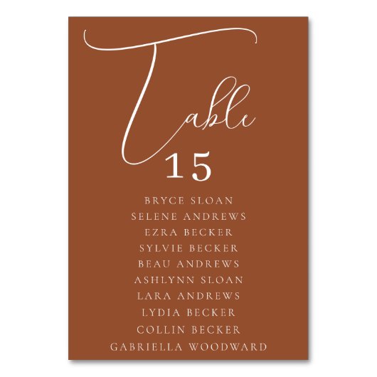 Numéro De Table Disposition de sièges en écriture élégante (Par défaut)