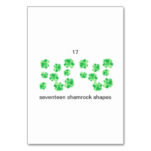 Numéro De Table Dix-sept formes de shamrock nombre personnalisé ca