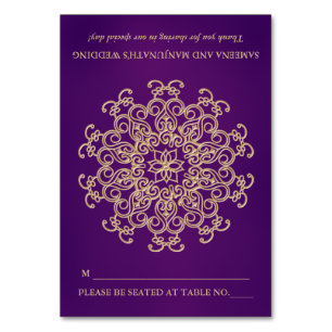 Numéro De Table do-it-yourself Violet Gold Indian Tente Style Sièg