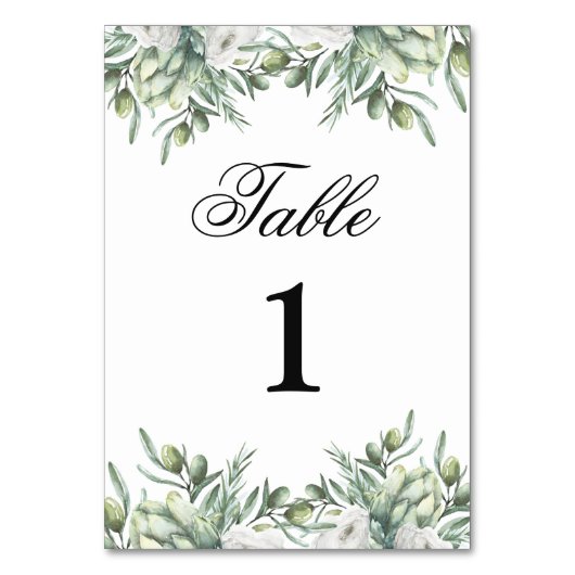 Numéro de table d'olive. Mariage italien. Jardin d (Par défaut)