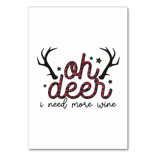 Numéro De Table Don de Noël Oh Deer J'ai besoin de plus de vin (Par défaut)