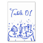 Numéro De Table Doodle Quirky Main Drake Blue table Numéro (Dos)