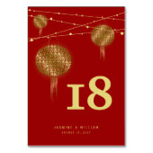 Numéro De Table Double Bonheur Golden Lanterns Mariage chinois (Par défaut)