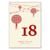 Numéro De Table Double Bonheur Red Lanterns Chic Mariage chinois (Par défaut)