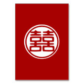 Numéro De Table Double Bonheur Rouge foncé - rond (Dos)