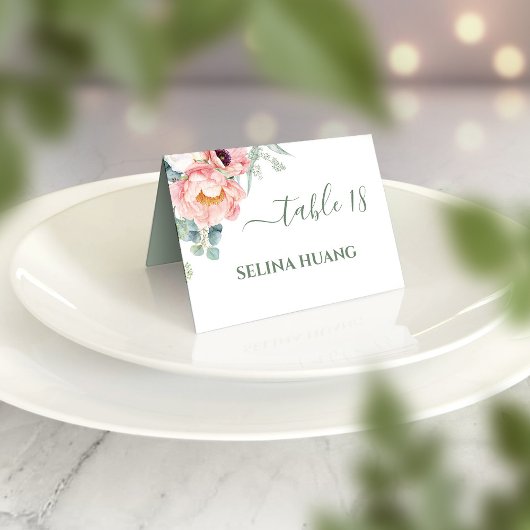 Numéro De Table Double Happiness Peony Mariage Place Card