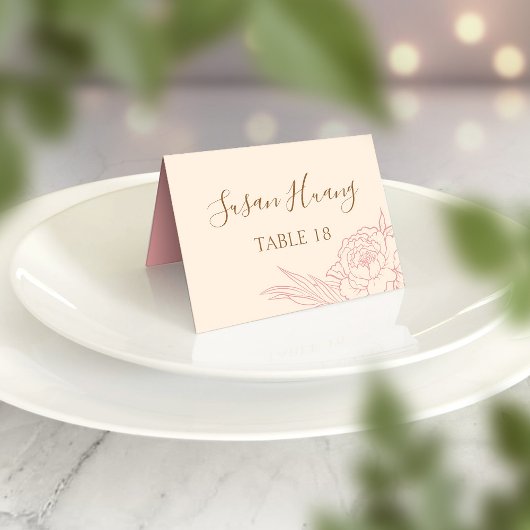 Numéro De Table Double Happiness Peony Mariage Place Card