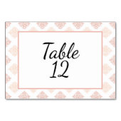 Numéro De Table Douce Damask Blush Rose Pêche (Dos)
