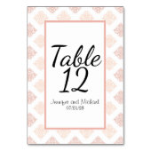 Numéro De Table Douce Fleur de Pêche Blush Damassé (Dos)