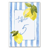 Numéro De Table Douche nuptiale à rayures bleues (Dos)