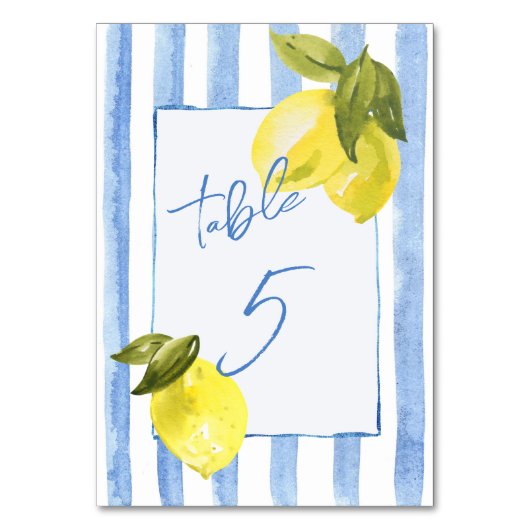 Numéro De Table Douche nuptiale à rayures bleues (Par défaut)