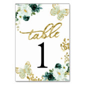 Numéro De Table Douze ans, floral, papillon vert (Dos)