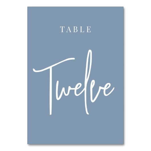Numéro De Table Douze - table à script bleu foncé (Par défaut)