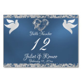 Numéro De Table Doves, Coeur et Parties scintillant - Numéro de ta (Devant)