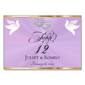 Numéro De Table Doves & Hearts - Lavender/Silver (Dos)